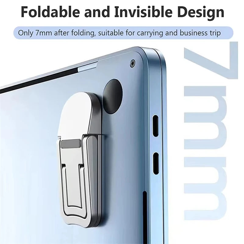 Foldable Hidden Self-adhesive Laptop Support Feet Portable Mini Notebook Heightening Bracket Travel Home Office Laptop Supplies