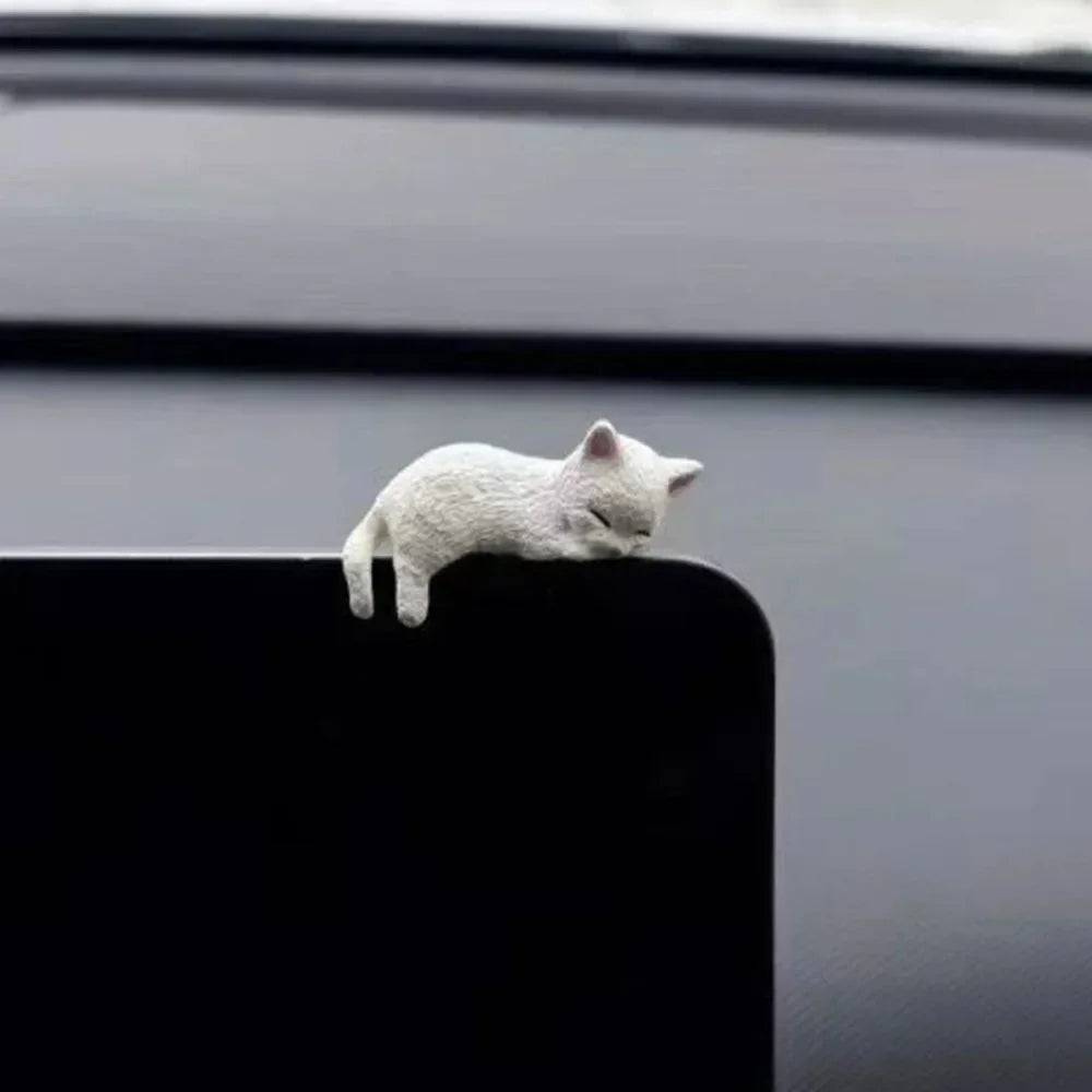 Funny Sleeping Cats Car Dashboard Ornament Adorable PVC Decoration For Car Interior Funny Dashboard Figurine Auto Accessories
