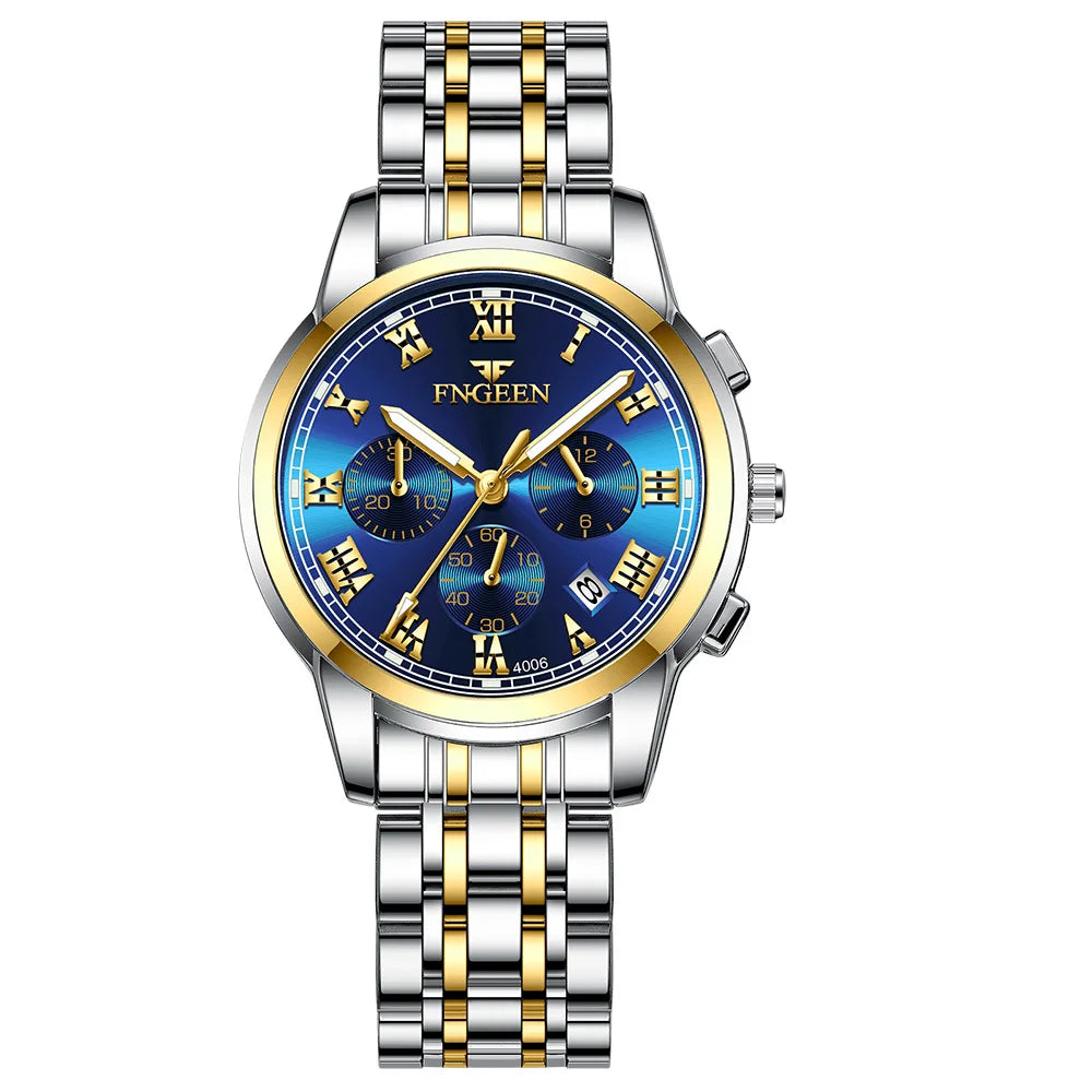 FNGEEN Luxury Quartz Watch Women Elegant Stainless Steel Watch Luminous Waterproof Date Wristwatch Ladies Dress Watch  Ms4006