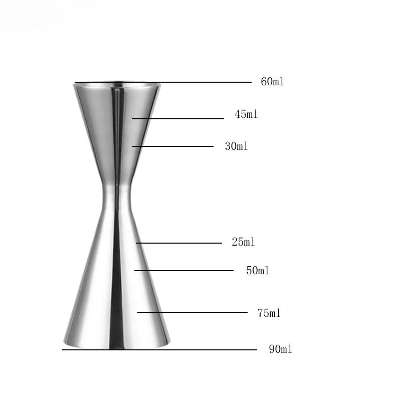 30/45ml 30/60ml 45/60ml 60/90ml Stainless Steel Cocktail Wine Shaker Measure Cup Double Shot Drink Kitchen Gadgets Tool