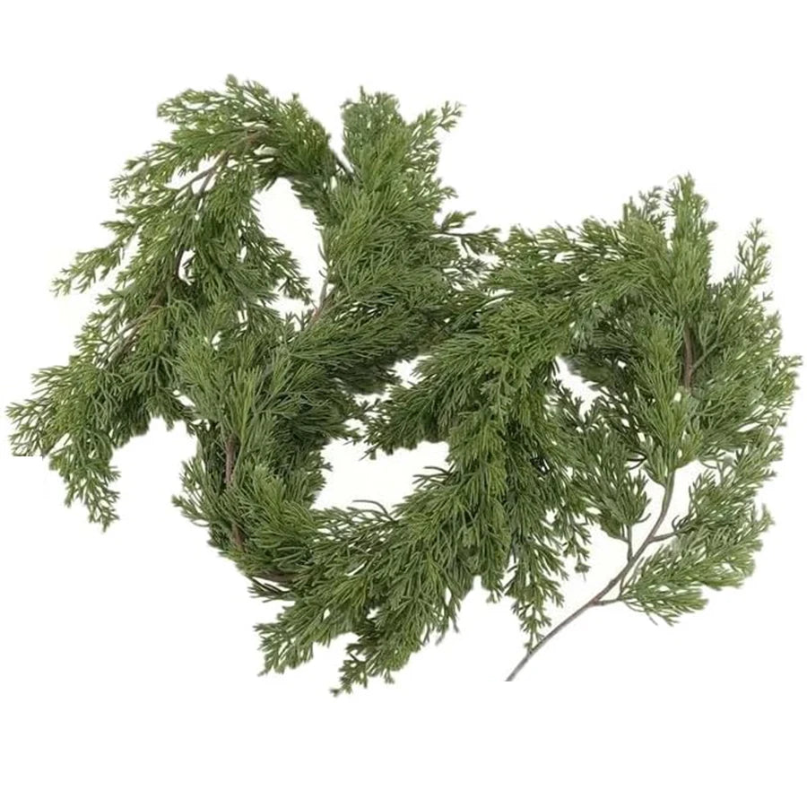 Artificial Plants Christmas Tree Cypress Leaves Garland Home Room Table Party Decora Outdoor Yard Pine Rattan Hanging Diy Gifts