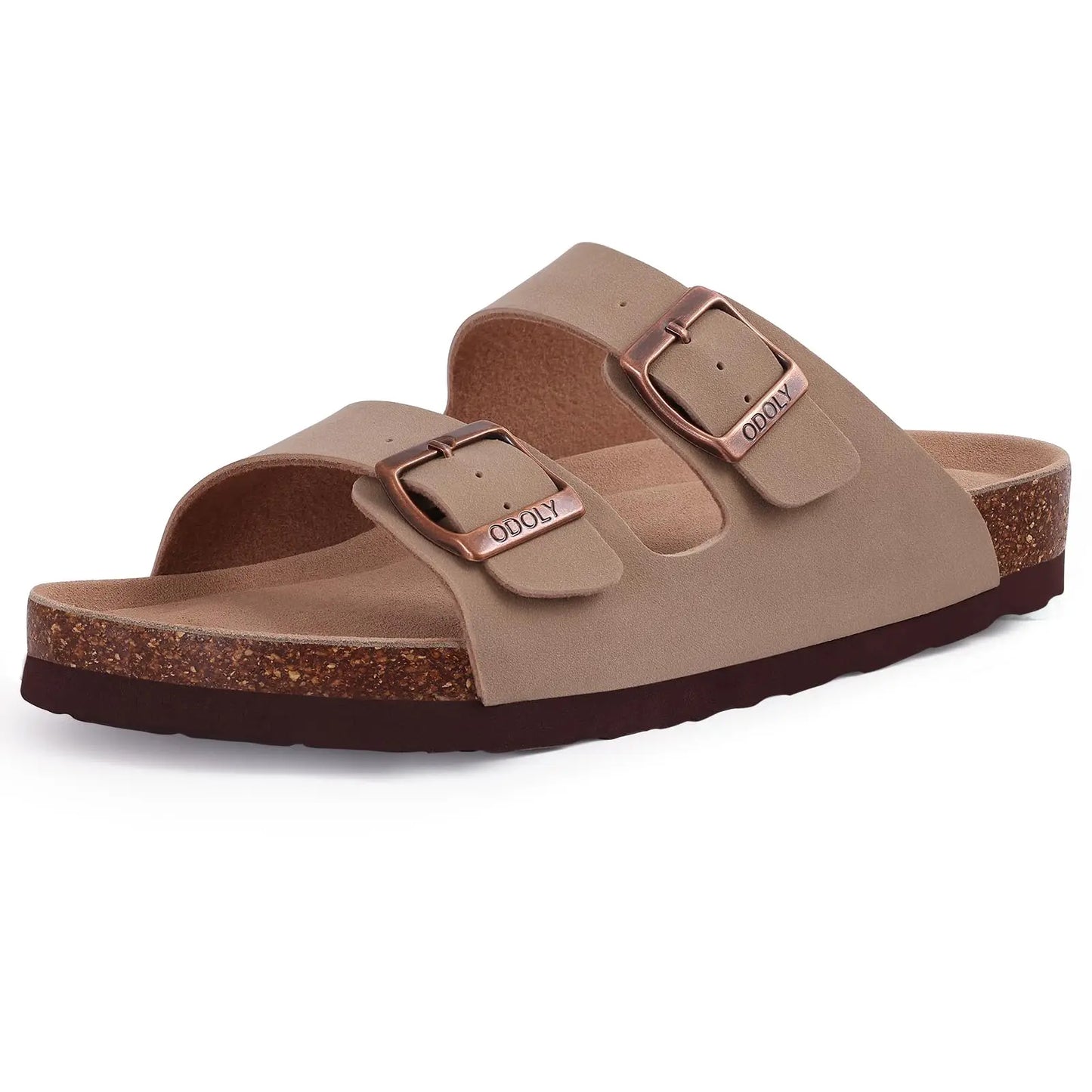 Asgard Women Cork Sole Clogs Slippers Fashion Cow Suede Flat Mules With Adjustable Buckle Men Leather Potato Shoes Beach Sandals