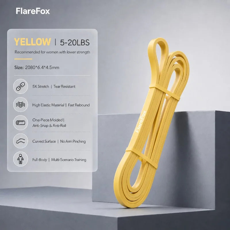 FlareFox Multiple Resistance Bands Set Pull-up Assist Straps Strength Agility Training Handy Gym Equipment for Home CrossFit