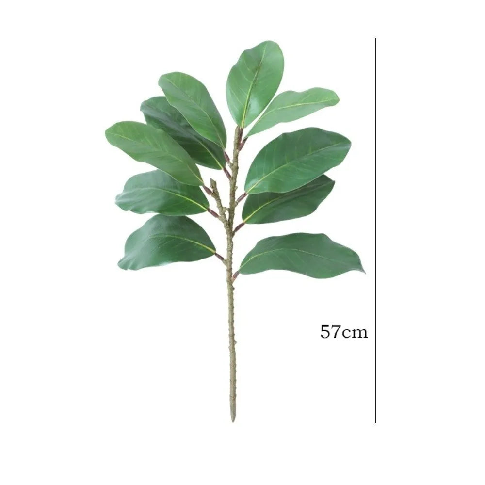 57cm Artificial Magnolia Leaves Rubber Plants Leaves Simulated Plant Branch DIY Floral Arrangement Faux Plants Home Decoration