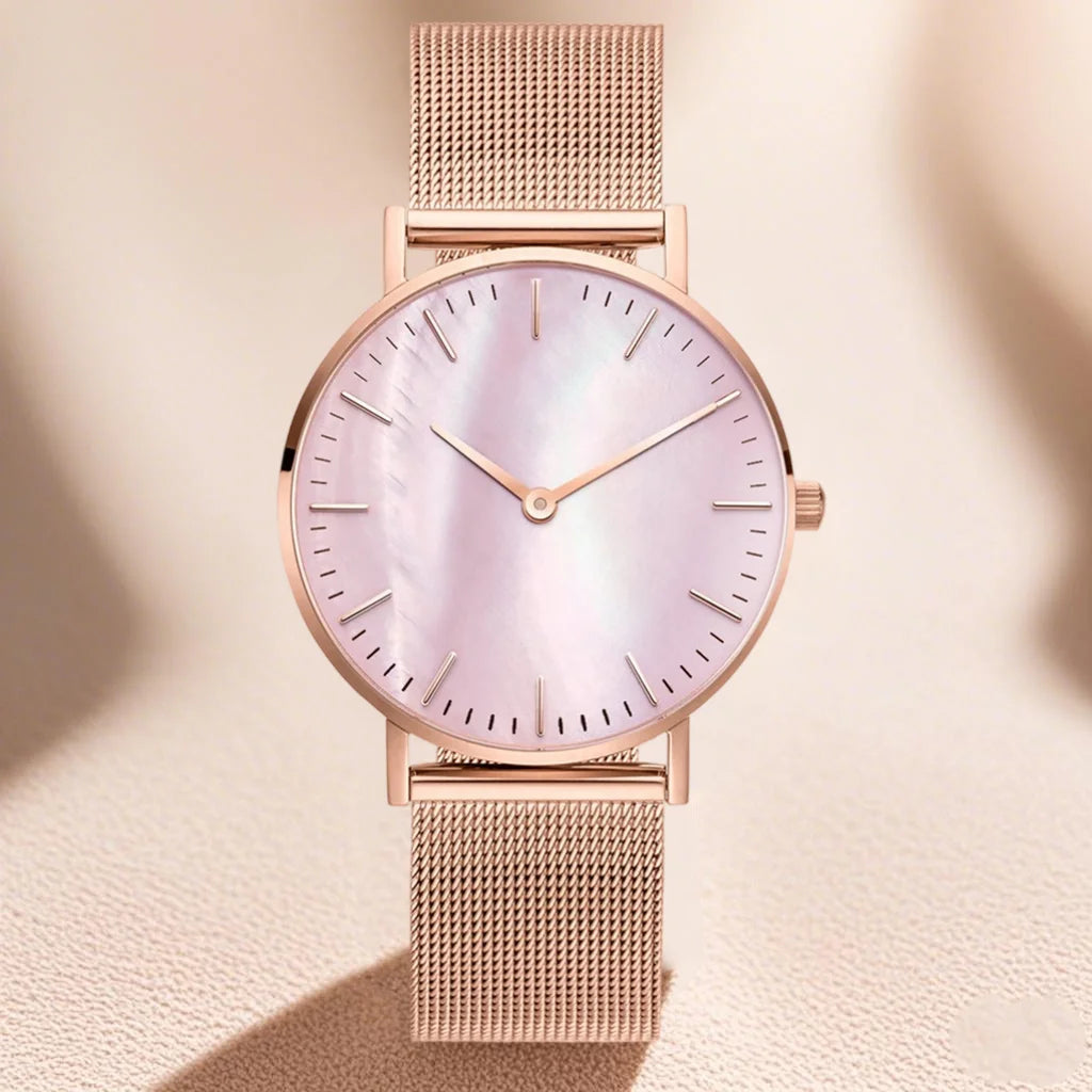 Luxury Brand Watches for Women Fashion Metal Mesh Band Analog Quartz Wristwatch Simple Elegant Ladies Clock Gift Zegarek Damski