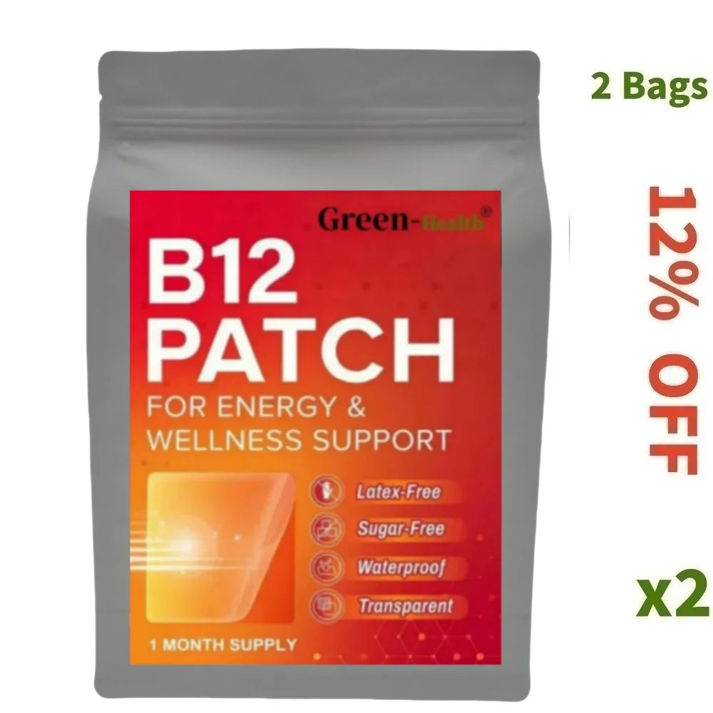 A5YE  Daily B12 Patch Transdermal Self-Adhesive Natural Blend 30 Count for 1 Month Supply of Vitamin B12 Patches