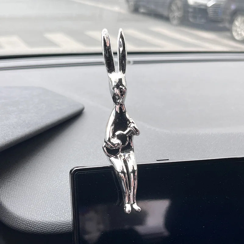 Cute car interior decoration fashion rabbit cartoon animal center console dashboard decoration ornaments car accessories