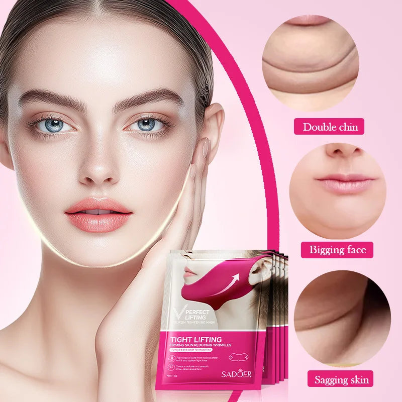 2/5pcs V-Shaped Face Lifting Mask Ear-Hanging Nano-Hydrogel Mask Women Skin Hydrating Moisturizing Lifting Firming Mask