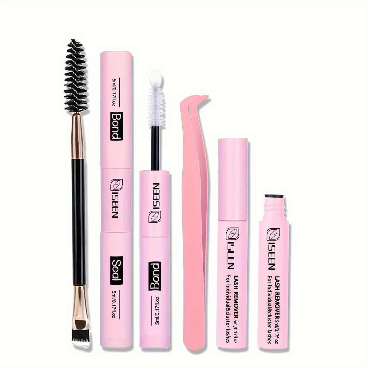 ISEEN Lash Bond and Seal 10ml for Lash Clusters Super Hold Long-Lasting Non-Irritating Eyelash Glue for DIY at Home