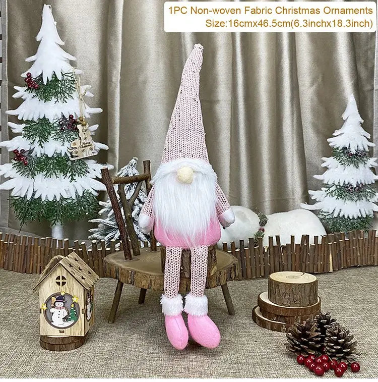 Christmas Dolls Tree Decor Standing Santa, Snowman and Reindeer Figurines  for Home Decor Birthday Gifts Merry Christmas