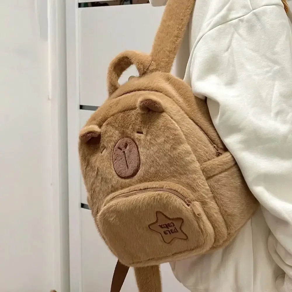 Kawaii Capybara Plush Cartoon Backpack