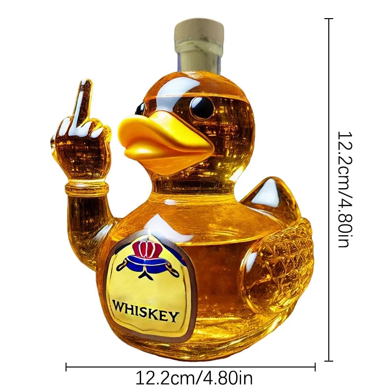 1Pieces Middle Finger Duck Bottle,Funny Middle Finger Whiskey Duck Bottle