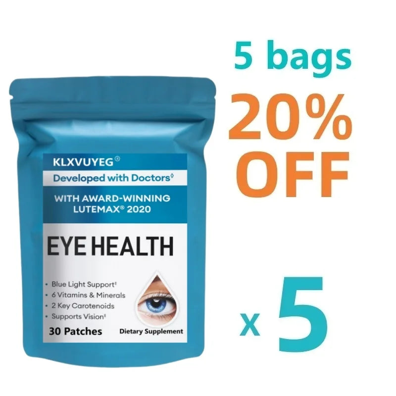 Eye Health Supplement, Lutein and Zeaxanthin, Vision Health, Eye Strain Support - 30 Transdermal Patches, W/VitaminsB12, Zinc