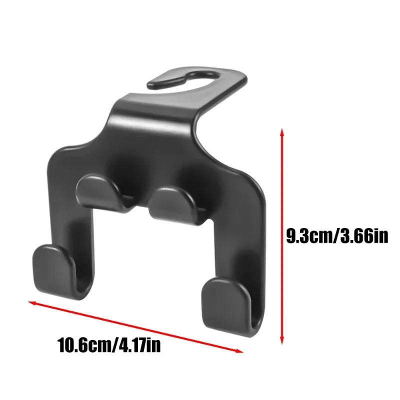 Car Seat Headrest Hook Hanger Black Storage Organizer Universal For Handbag Purse Coat Fit Universal Vehicle Car Holder