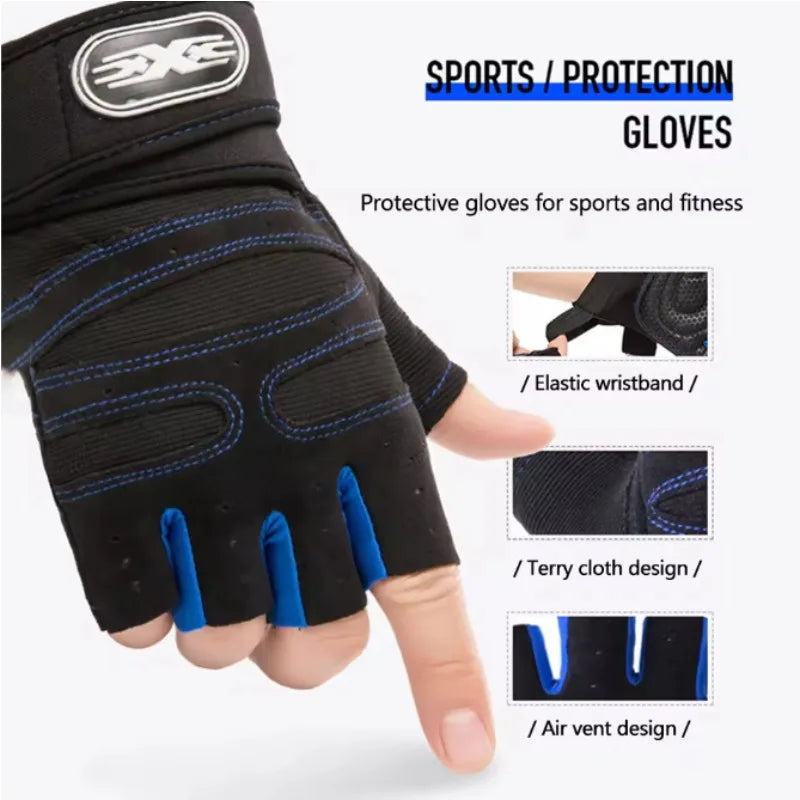 Training Gloves Cycling Equipment Fitness Half-finger Gloves Men Women Protective Anti-slip Wrist Guard Barbell Sports Exercise