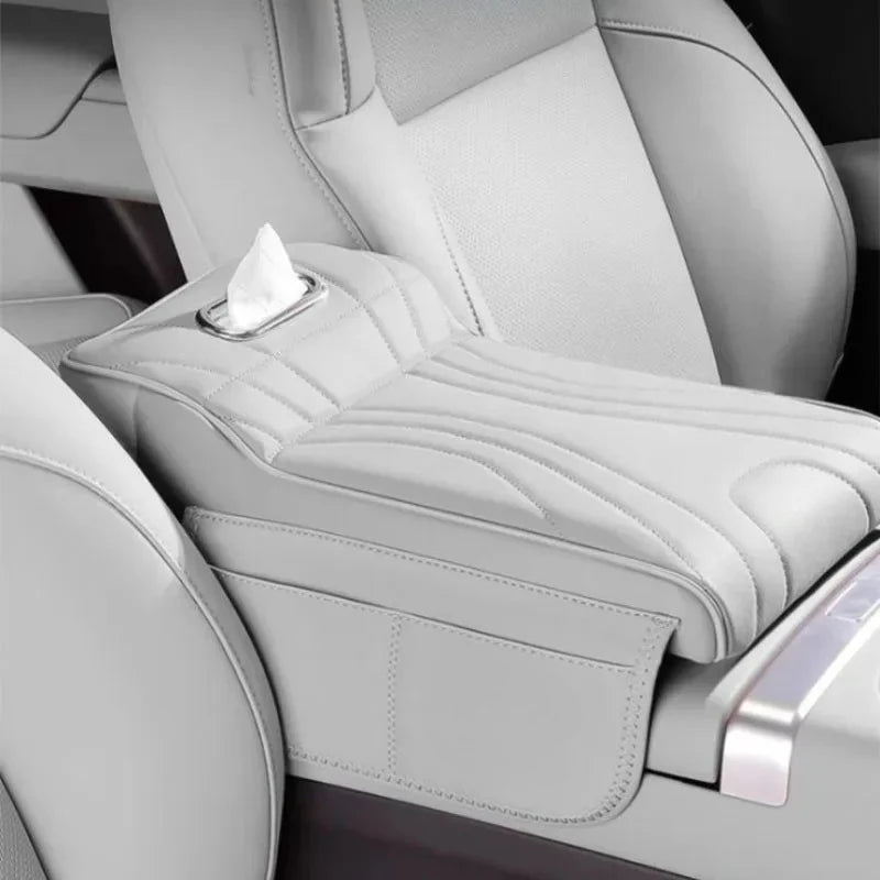 2026 New Universal Memory Foam Car Armrest Booster Pad with Storage Pocket Comfort Cushion for Driver Auto Interior Accessories