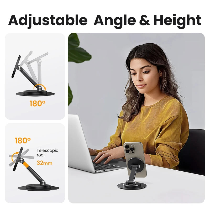UGREEN Magnetic Phone Stand 360° Rotation Aluminum Mobile Phone Stand For Magsafe iPhone 16 15 14 Pro Max Xiaomi Samsung Huawei