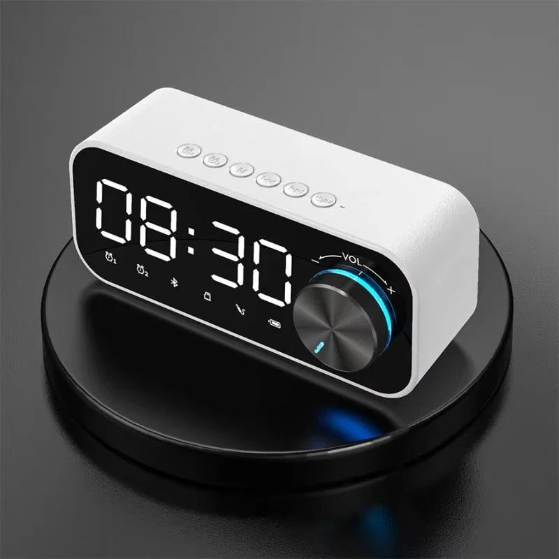 MP3 Alarm Clock, FM Radio, and Multifunction Music Player Wireless Bluetooth Speaker LED Display, Stereo Bass Bluetooth Speaker