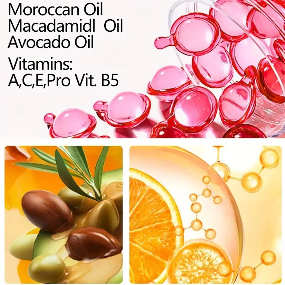 Arvazallia Argan Oil for Hair Treatment Leave in Treatment & Conditioner 80 Capsules Repair Hair Portable Hair Oil Is Suitable