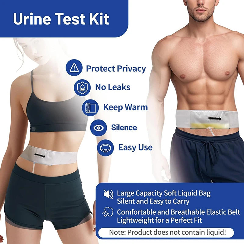 Urine Test Complete Kit with Adjustable Belt Silicone Funnel Temperature Test Strips for Hospital Home Use Medical Diagnostic