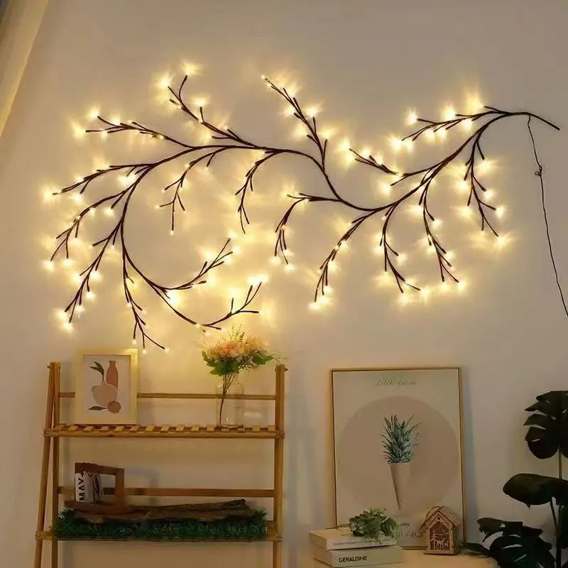 DIY Cherry Blossom Branch Lamp USB Powered Flower Branch Decoration Night Light Home Wall Cherry 8 Mode Magic Willow Vine Lamp