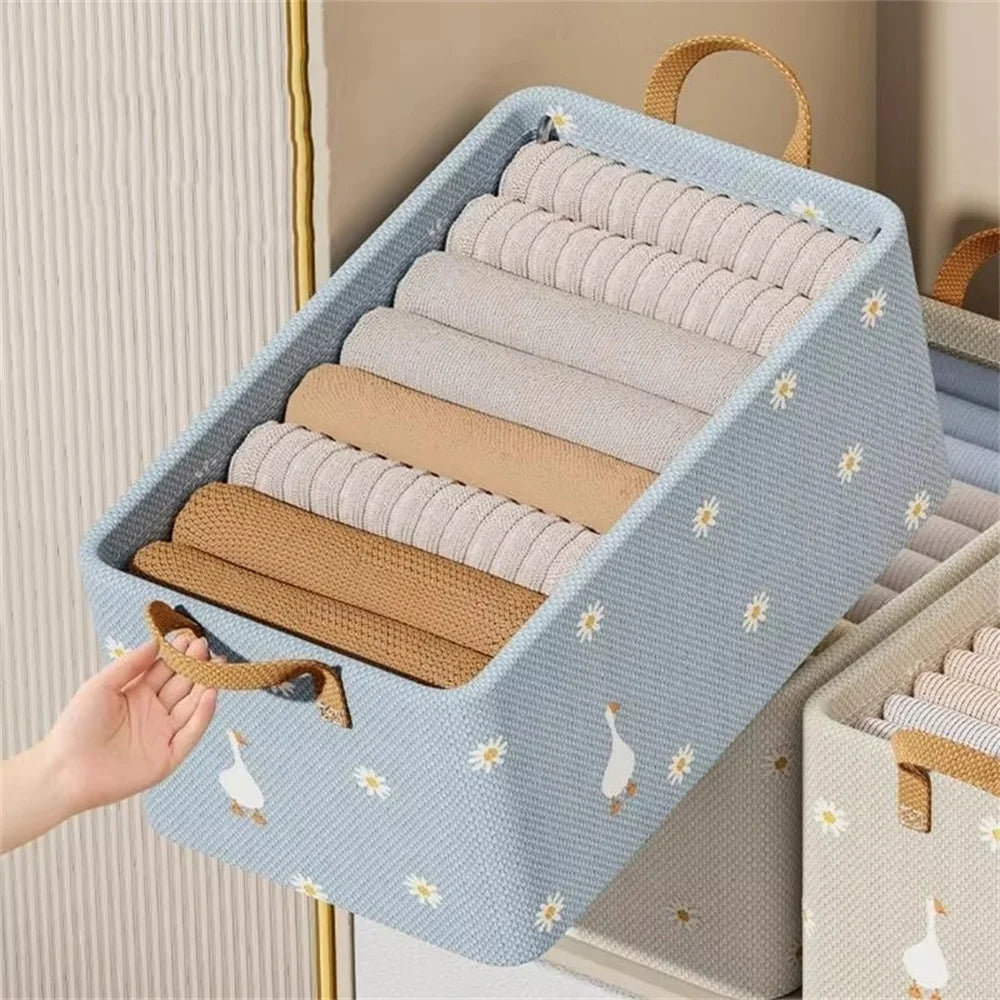 Household Organizer Foldable Clothes and Miscellaneous Items Storage Box with Steel Frame Wardrobe Organization and Storage