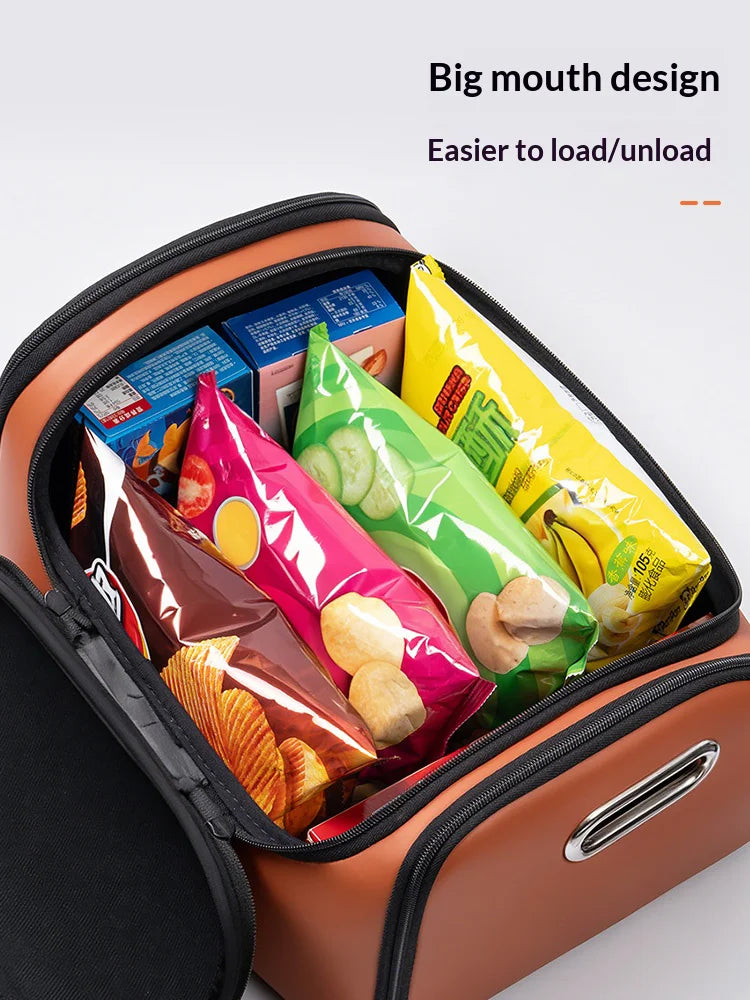 For Fiat 500 Car Trunk Organizer Storage Box Seat Multifunctional Storage Bag with Built-in Pocket Auto Interior Accessories