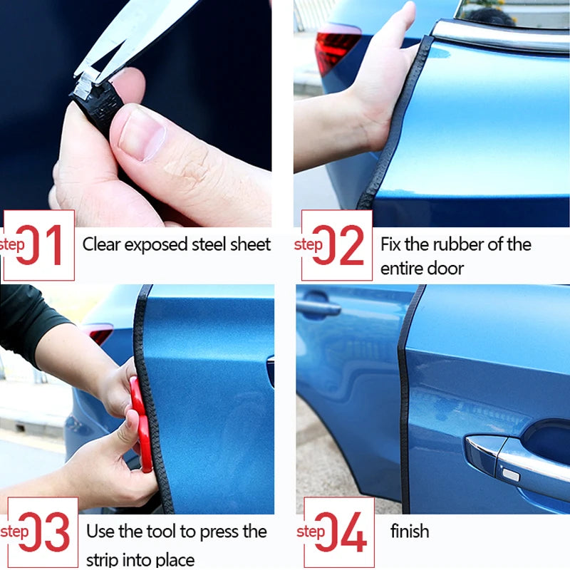 SEAMETAL Universal Car Door Edge Anti Scratch Protector 10M Sealing Strip Guard Trim Auto Door Protector Car-styling Accessories