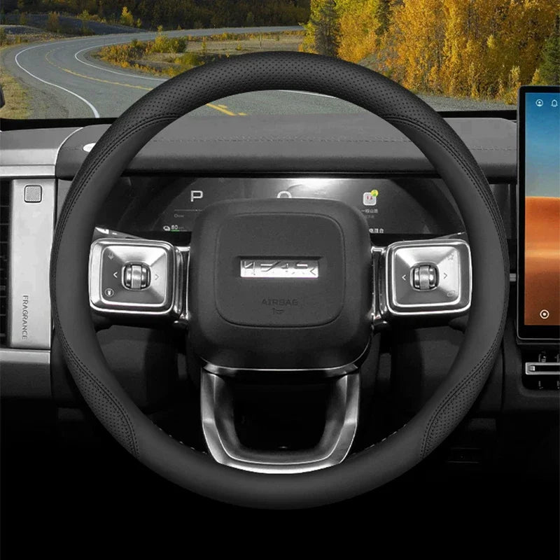High Leather Braid on Car Steering Wheel Cover Wrap for Chery iCAR V27 ,anti-slip Wear-resistant Auto Decoration Accessories