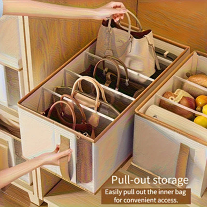 5 Grid Foldable Open Top Storage Box Closet Organizer Large Capacity Divided Container For Pants Handbags Wardrobe Household Bin