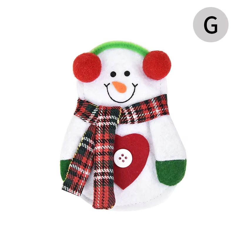 1/3pc Christmas Cutlery Set XMAS Elder Snowman Elk Doll Knife Fork Cutlery Set Cloth Art Knife And Fork Set Decoration For XMAS