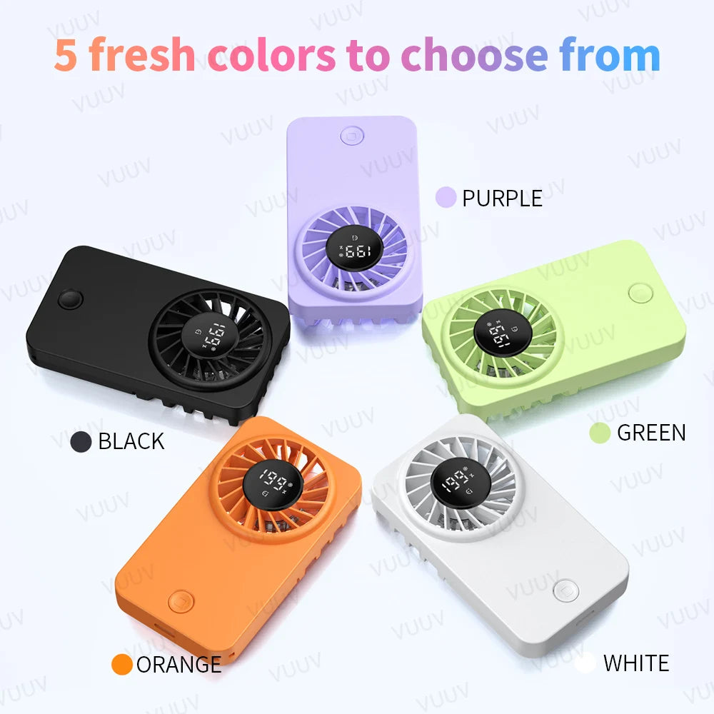 VUUV Portable Handheld Mini Fan 5 Speed Adjustable Type-C Rechargeable Fan Pocket Fan Outdoor