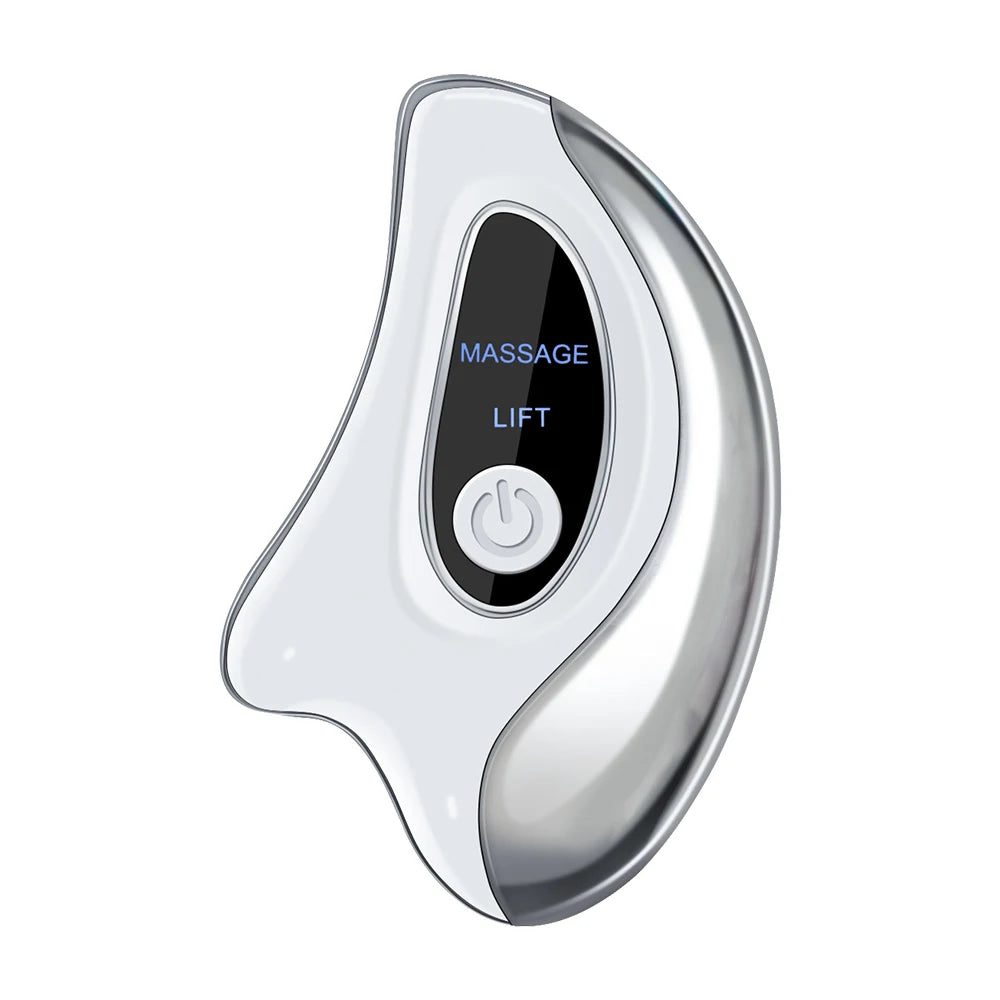 Electric Gua Sha Facial Tool with 45°C Heat & Vibration, 2 Modes Face Massager with LCD Screen, Heated Face Sculpting Tool for Skin Care