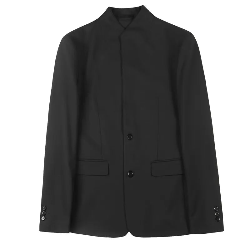 Blazer Hombre High Quality New Stand Collar Blazers For Men Single Breasted Slim Fit Formal Elegant Suit Jackets And Coats 4XL-M