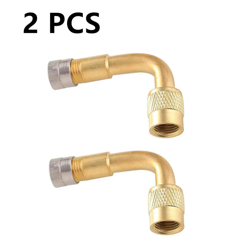 2pcs 90 Degree Motorcycle Angle Bent Valve Adapter Tyre Tube copper Valve Extension Adapter for Truck Car Moto Bike Accessories