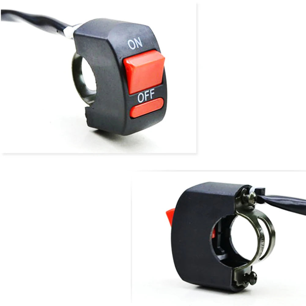 Universal Motorcycle Handlebar Flasher Switch Moto Light Switch ON OFF Button for Moto Motor ATV Bike DC12V/10A Black