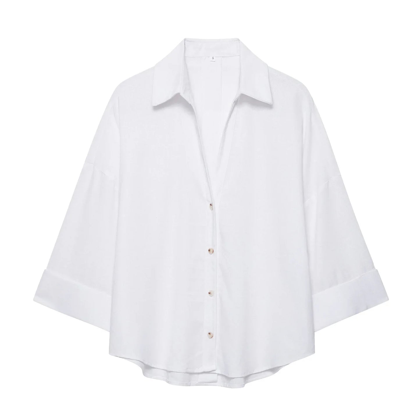 Spring Autumn Simple Linen Blend Long Sleeve Casual Shirt Summer Lapel Single Breasted Loose Chic Shirts Fashion Blouses Women