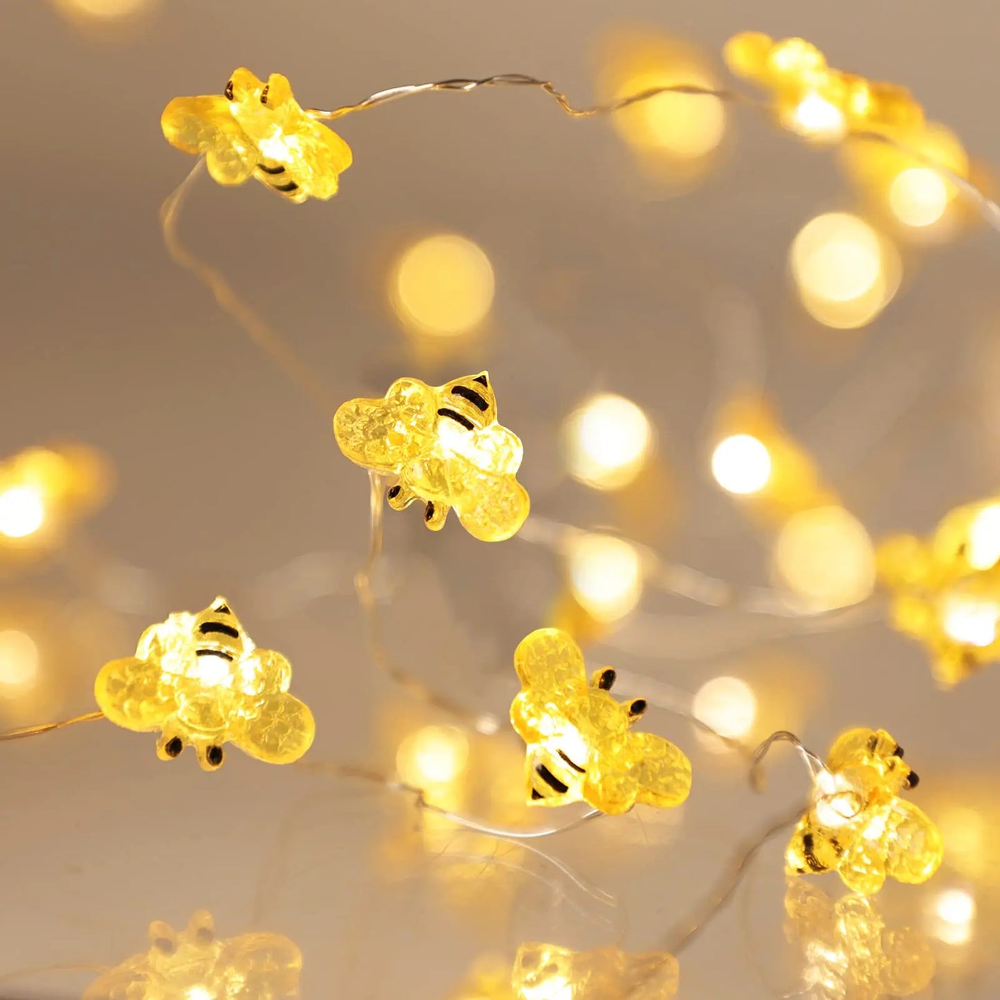 Bee Flower Lights Battery Operated Bee String Lights For Bedroom Plants Patios Party Wedding Xmas Decorative String Lights