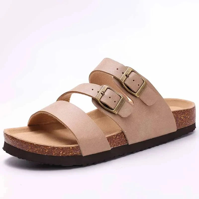 Crestar Cork Suede Mules Slippers For Women Fashion Men Clogs Shoes Classic Cork Antislip Outdoor Slippers With Arch Support