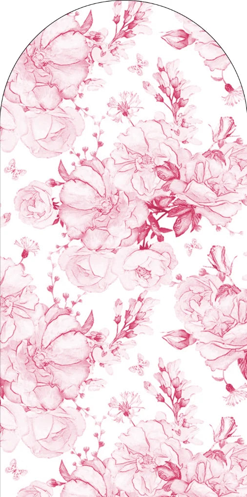 Mehofond Custom 2-Sided Pink Flower Pattern Bow Girl Birthday Party Baby Shower Cover Chiara Arch Wall Background Decor Backdrop