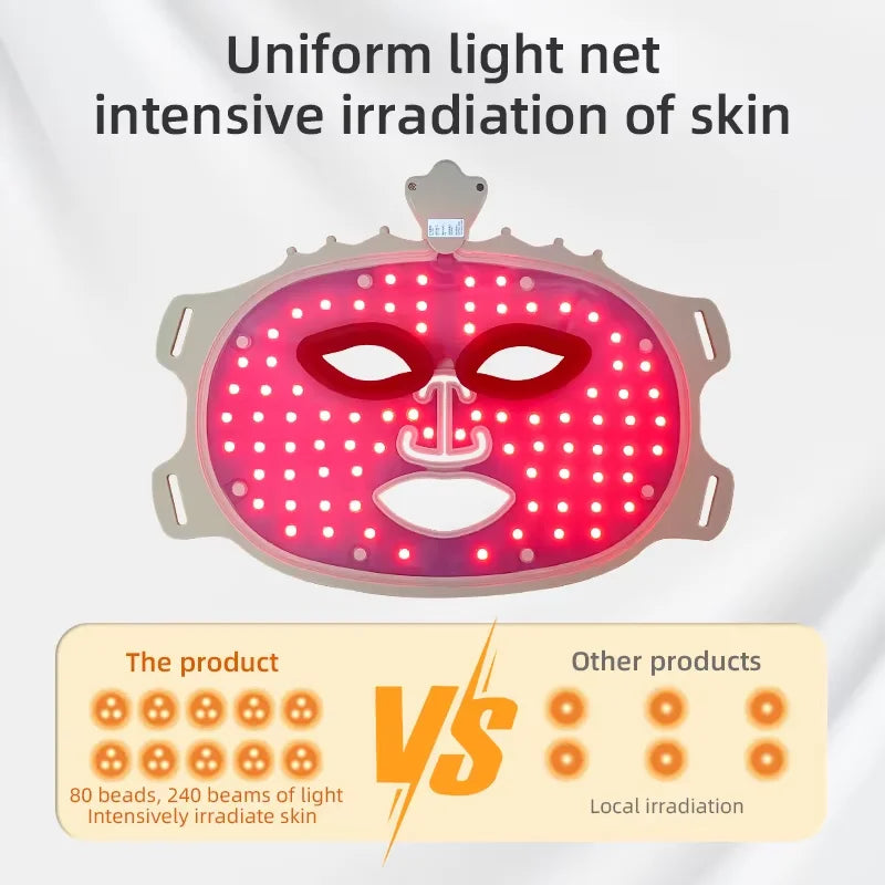 Portable Silicone Light Therapy Mask 7 Color Led Mask Light Therapy Skin Care Led Mask Light Therapy Red Light Mask for Beauty
