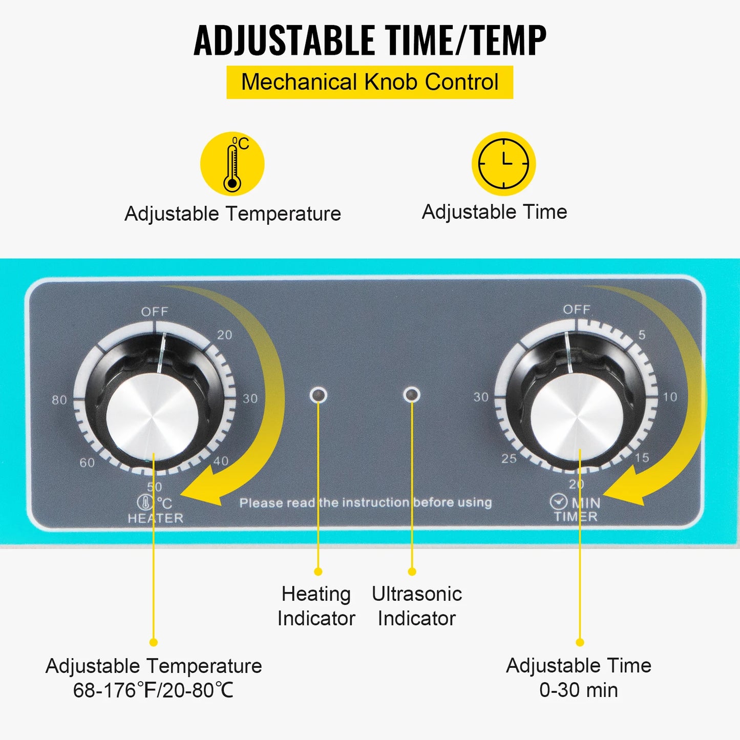 SucceBuy 6L Knob Ultrasonic Vinyl Record Cleaner Portable Washing Machine Ultrasound Dishwasher Contact Lenses Dental Jewelry