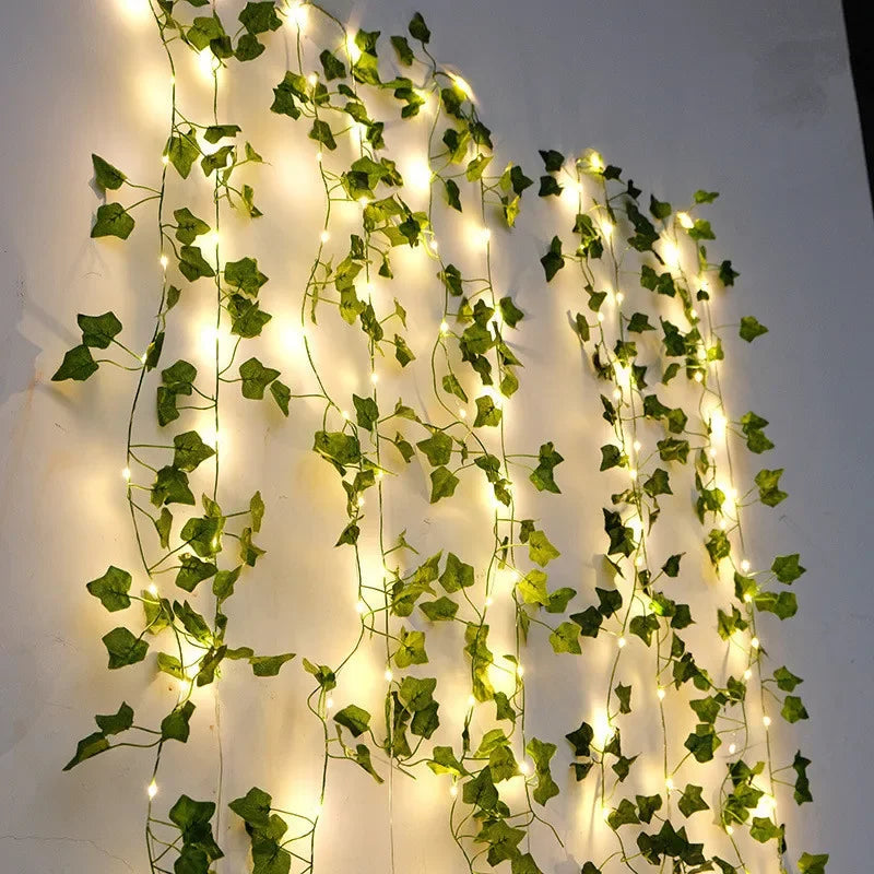 Green Leaf String Light Ivy Leaf Fairy Lights for Bedroom Party Festival Wedding  Birthday Christmas Valentine's Day Decor