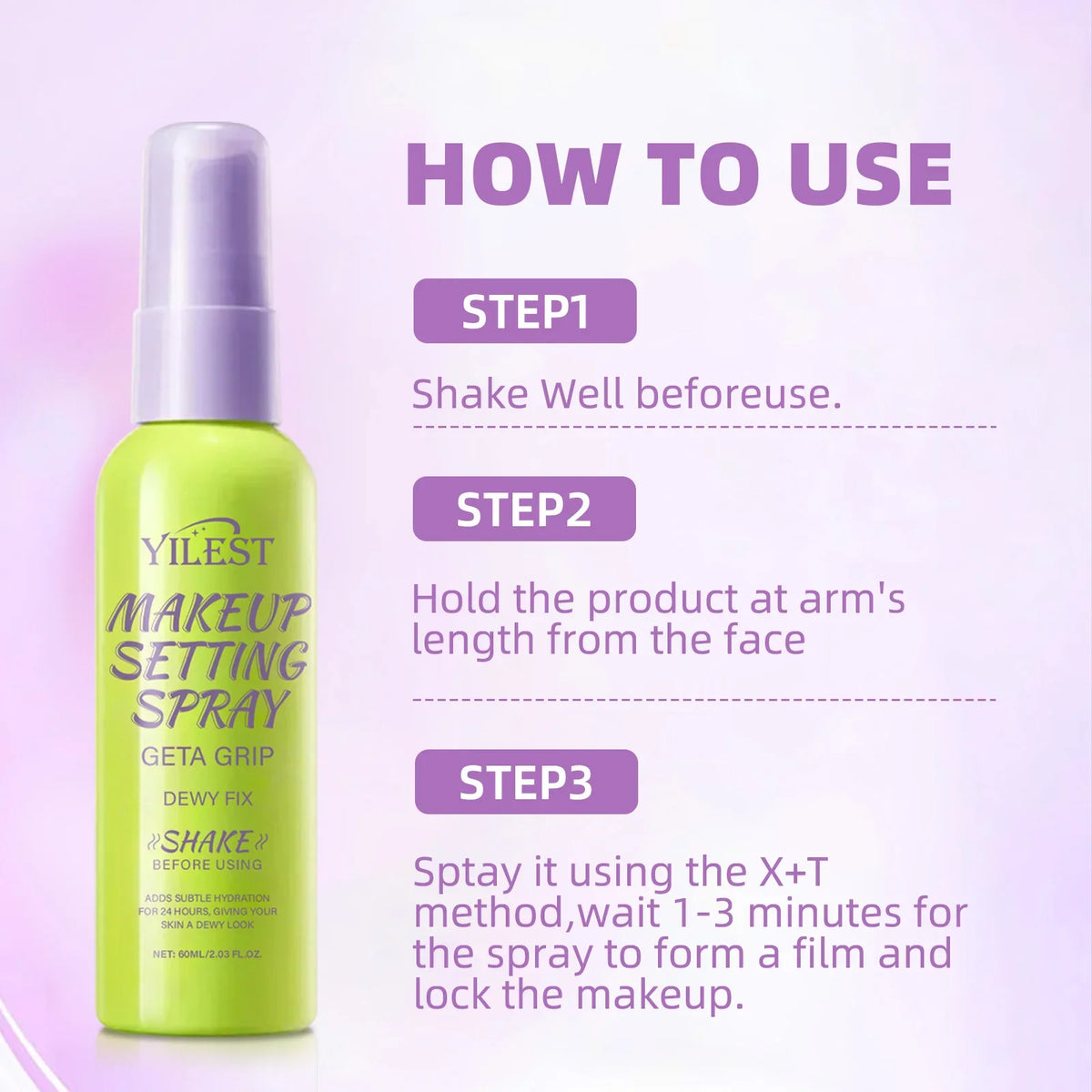Oil-Free Setting Spray for Oily Skin – Controls Shine, 12H Long Wear, Matte Finish, Non-Comedogenic & Lightweight Formula