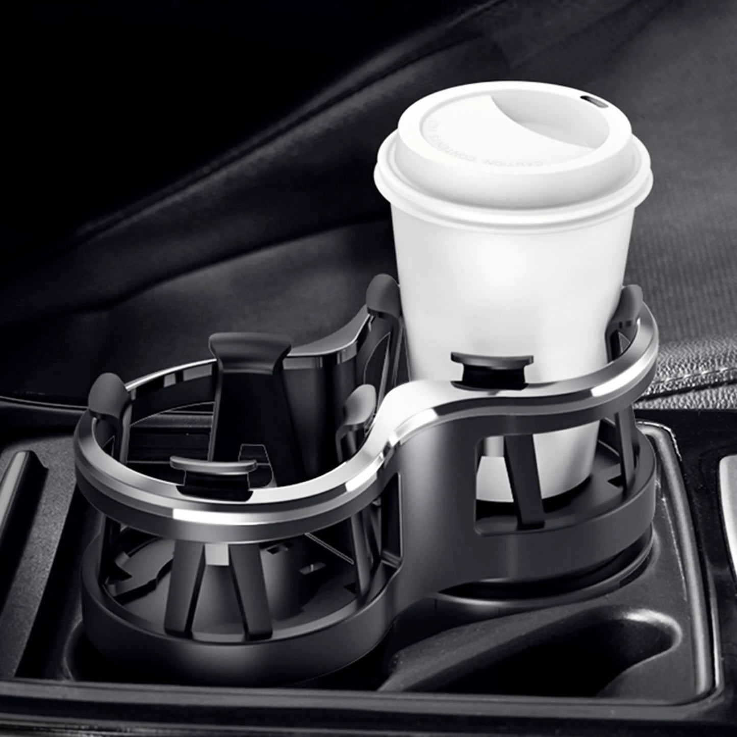 Double Car Cup Holder Expander Durable ABS 2-in-1 Beverage Organizer for SUV Truck Universal Fit Space Saving Accessories