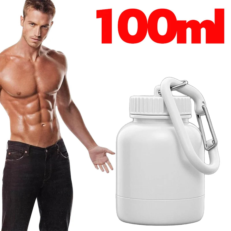 Protein Powder Container Portable Small Pill Box Fitness Supplement Storage 5x5x8cm Food Grade PP Leakproof Bottles Travel