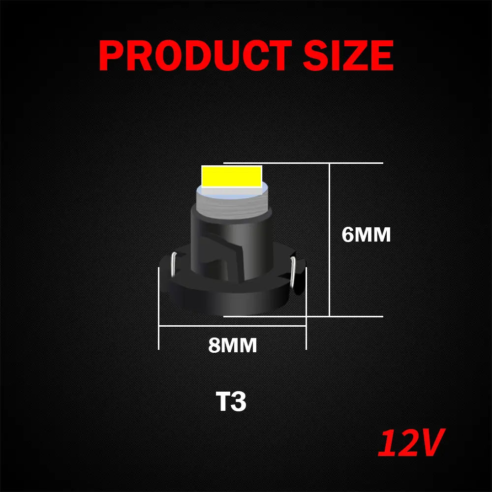 KEIN 10PCS 12V 24V T3 T4.2 T4.7 T5 B8.5D B8.4 B8.4D B8.3 B8.5 T4 509T bX8.4d W3W Led Bulb Instrument Dashboard Car Truck Light