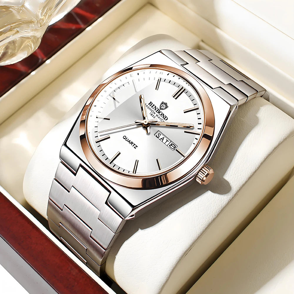 2026 Casual Business Fashion Quartz Wristwatches Gold Clock Men Luxury Watch Automatic Watches Mens Movement Gifts Reloj Hombre