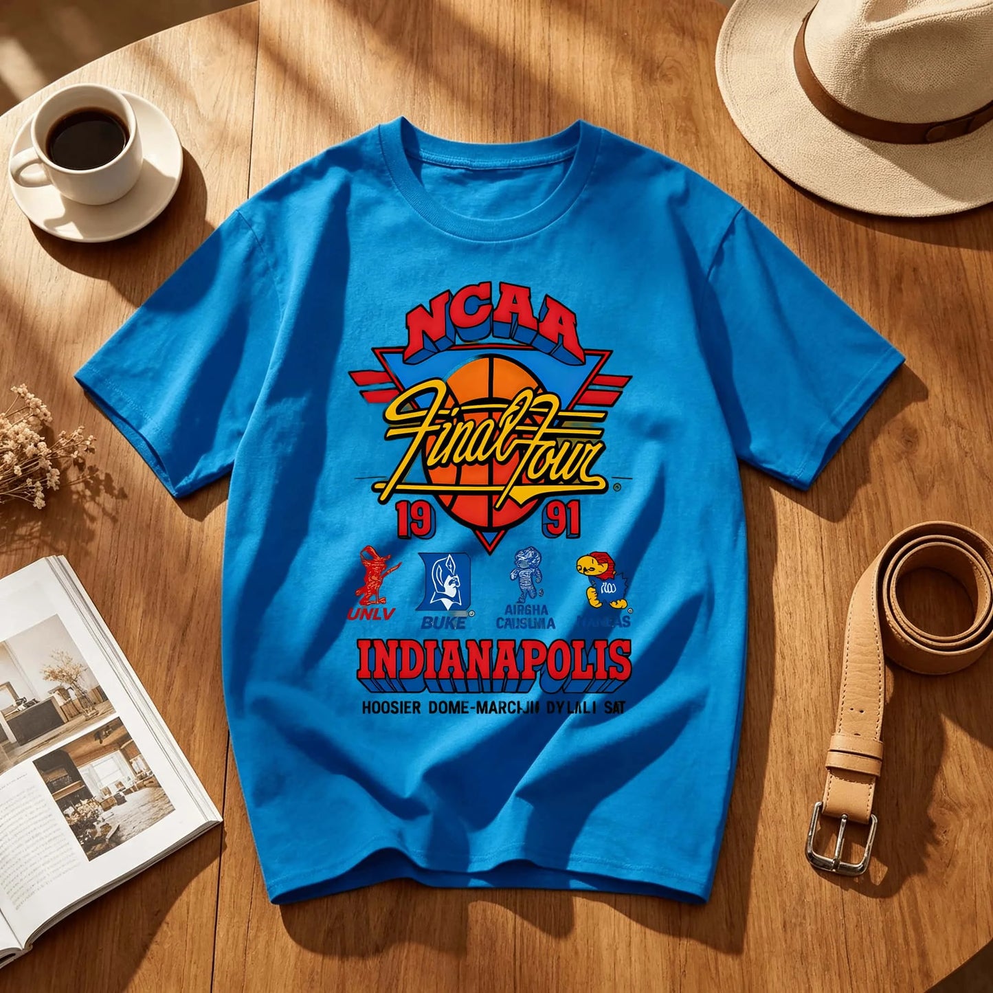 NCAA Final Four Indianapolis Basketball Event Logo Retro 90s Graphic Print T Shirt