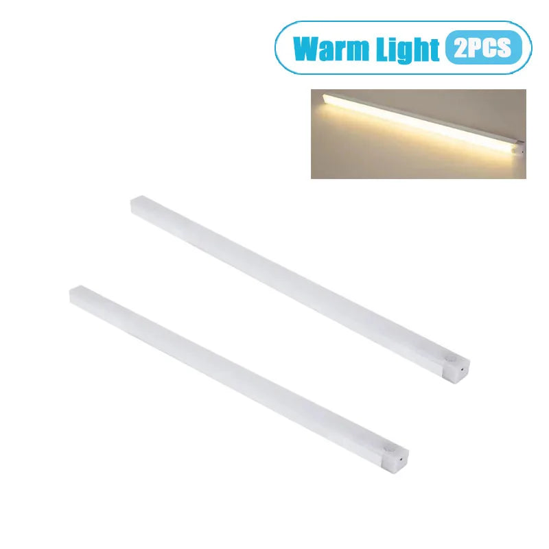 1/2/4PCS Motion Sensor LED Under Cabinet Light Rechargeable Magnetic Strip Lamp for Kitchen and Closet
